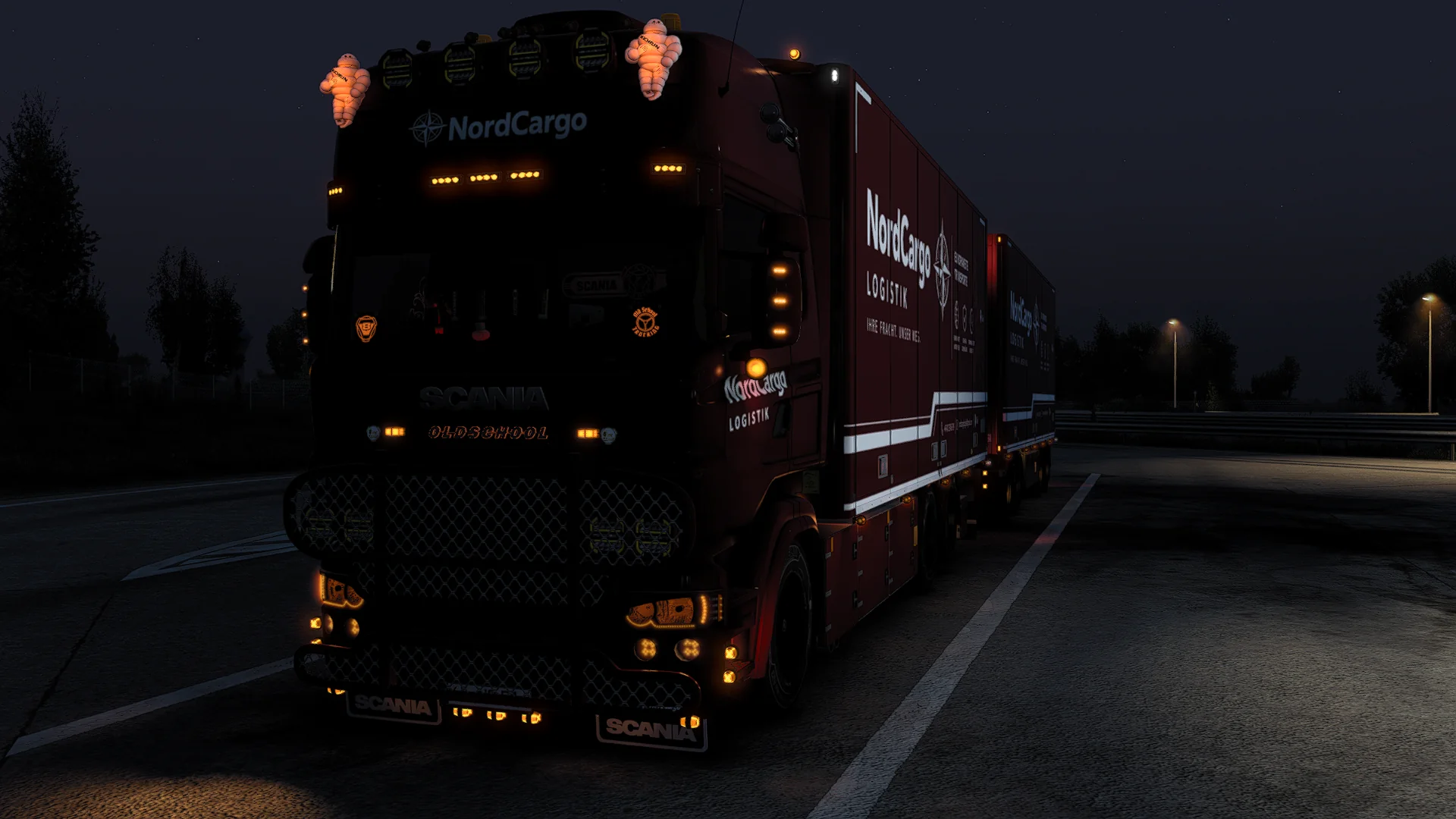 NordCargo Scania Showtruck bei Nacht